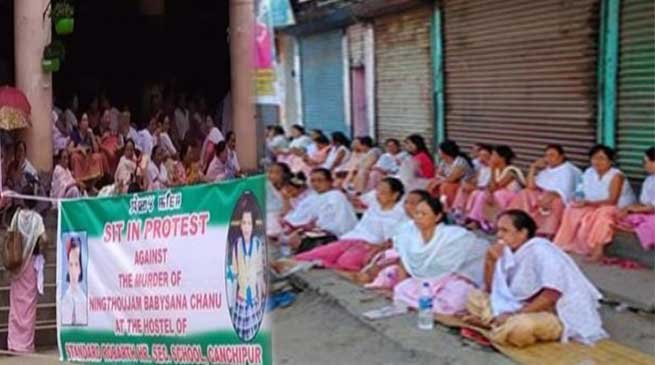 Manipur: women sit-in protest against death of Baby Sana