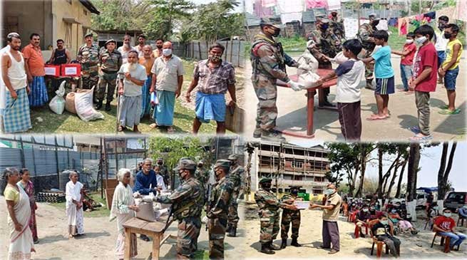 Assam: India Army provides Ration to needy people during lockdown