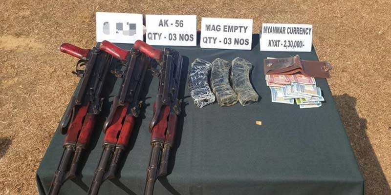 Mizoram:  Security forces recovered three AK-56 series Rifles from jungles of Zote