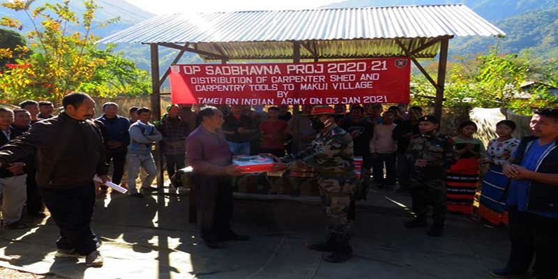 Manipur: Army presents carpenter shed, carpentry tools to villagers