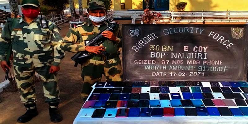 Meghalaya- BSF busts huge consignment of Smartphone at Bangladesh border