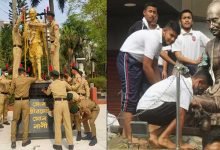 Assam: Statue cleaning drive by NCC cadets