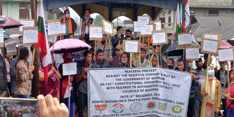 Protest against Mizoram Govt.’s comments on proposed Sixth Schedule Amendment