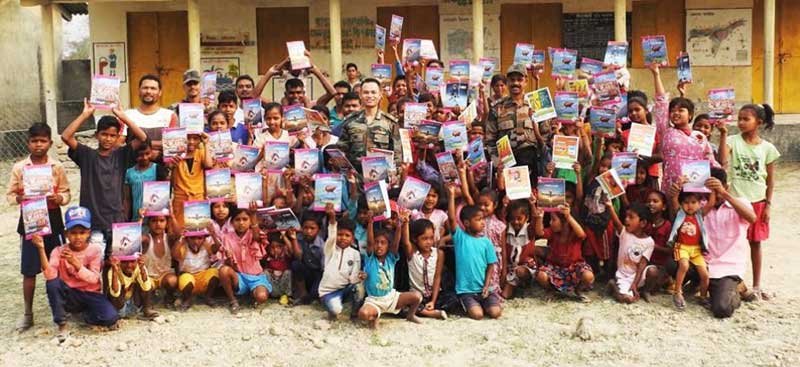 Assam: Army Distributes Learning Kits to underprivileged children at various tea gardens