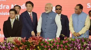 PM Modi and Japanese PM Abe lays foundation of Bullet Train