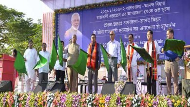 Rajen Gohain Flags off Agartala – New Delhi Rajdhani Express