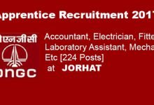 ONGC Jorhat;  Recruitment of 224 apprentice post