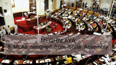 Meghalaya:  8 MLAs, 5 from Congress resigned from Assembly