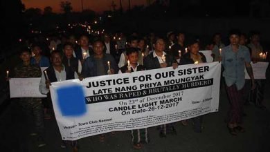 Arunachal: Candle light procession against Minor rape and murder in Namsai