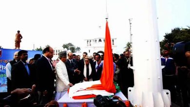 Tripura: CM Manik Sarkar unveiled 100-feet High Mast National Flag