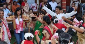 Priyanka Chopra perform Bihu with Assam School Girls