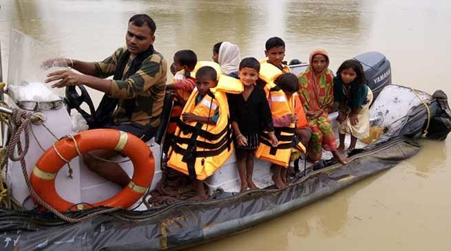 Assam: BSF starts rescue operations in Flood affected areas