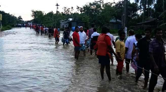 Assam flood: flash flood hit Nowboicha in Lakhimpur, 15 villages inundated
