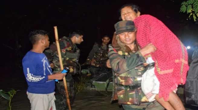 Assam: Army conducts Rescue Operation during night, save 160 marooned persons in Nalbari