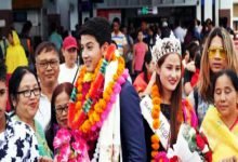 Manipur: Lukanand Kshetrimayum and Langpoklakpam Melody receive a rousing welcome at Imphal