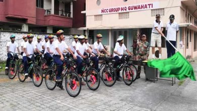 Assam: ADG NCC Flags Off Cycle Rally at Guwahati