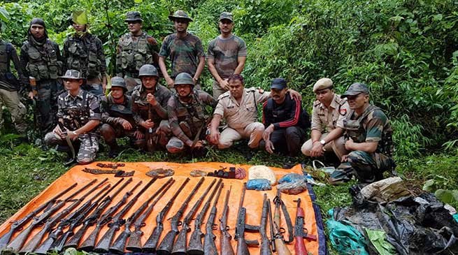 Assam: Huge Cache Of Arms, Ammunition, explosive recovered In Panbari