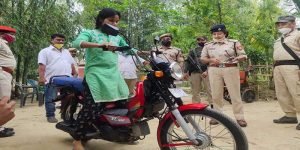 Assam: Dibrugarh police gifted moped to a young girl who selling vegetables on bicycle
