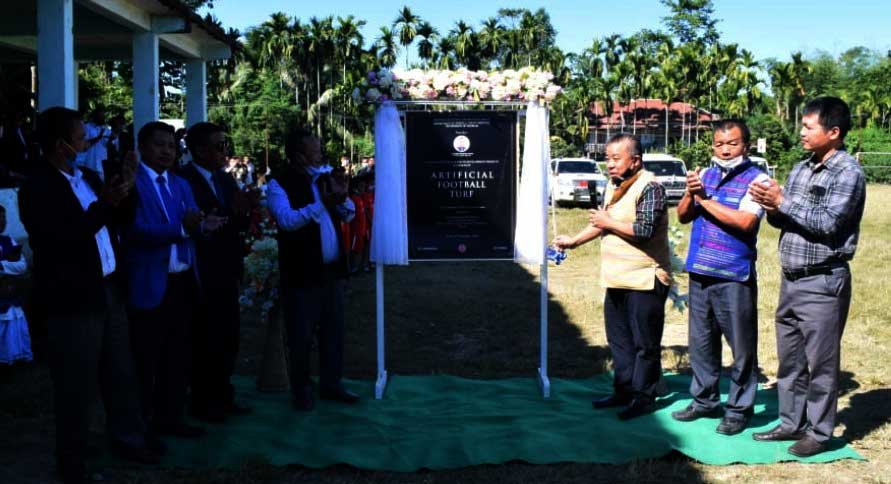 Mizoram: Robert Romawia Royte unveiled the laying of Astro Turf surface at Kamalanagar Football Ground