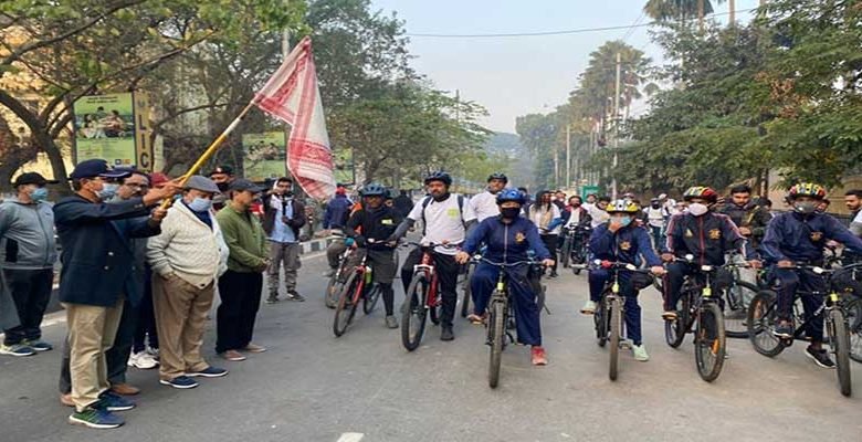 Assam: NCC cadets participate in environmental Bike hike