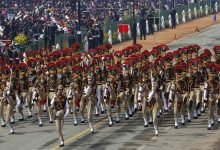 Jat Regimental Centre Marching Contingent has been adjudged as the best marching contingent among the three services during the R-Day Parade at the majestic Rajghat