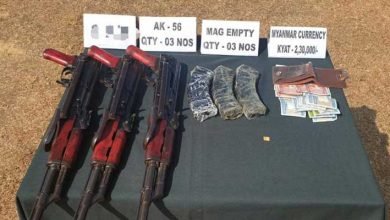 Mizoram:  Security forces recovered three AK-56 series Rifles from jungles of Zote