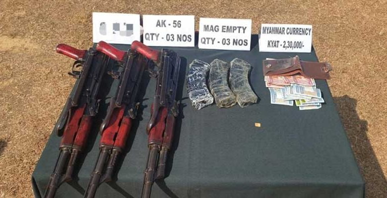 Mizoram:  Security forces recovered three AK-56 series Rifles from jungles of Zote