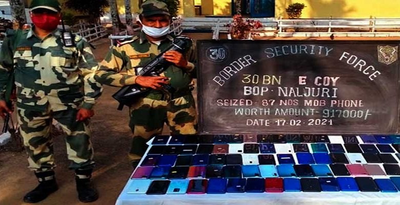 Meghalaya- BSF busts huge consignment of Smartphone at Bangladesh border