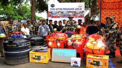 Meghalaya: BSF distributes Solar light, Spray Pump etc to the villagers residing along Indo-Bangaldesh Border