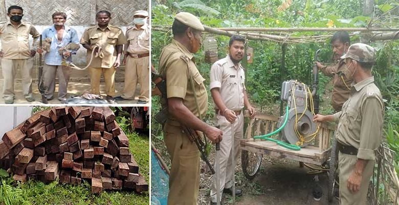 Timbers, sand, generator sets seized by forest personnel at different places of Assam