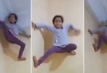 Spider Girl:  5-year-old girl climbs up a wall like Spiderman,  Watch Viral Video