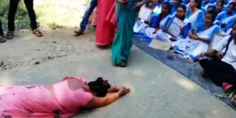 Assam:  Female Teacher forced to kneel down before students in Tinsukia
