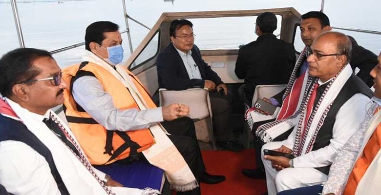 Manipur: Union Minister Sarbananda Sonowal inspects IWAI Jetty at Loktak Lake