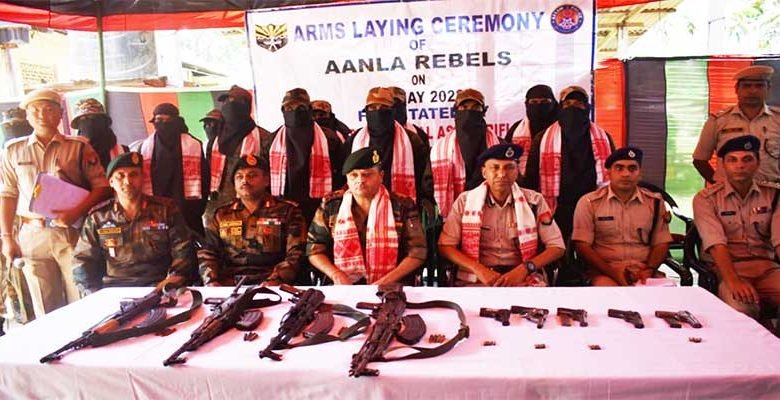 Assam: 13 AANLA cadres surrender in Karbi Anglong, lay down arms, ammunition