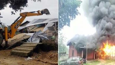 Assam: Nagaon Admin demolished Homes Of Accused who set Batadraba Police Station on Fire