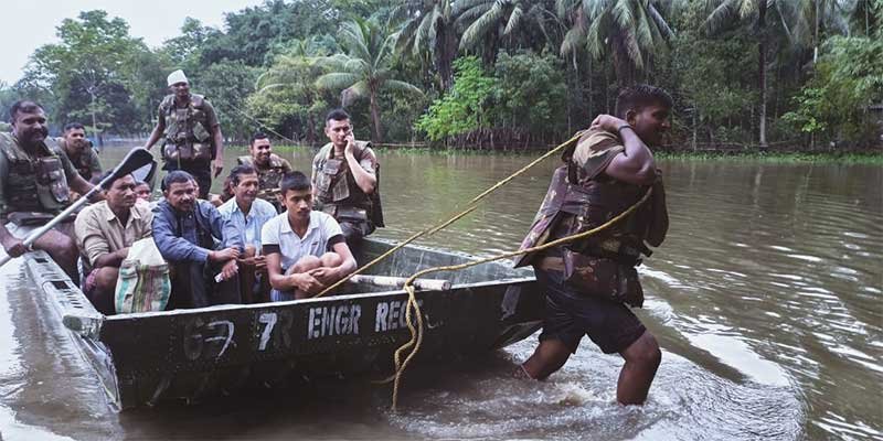 Assam Flood: Army jawans Continue in Flood Relief and Rescue operations