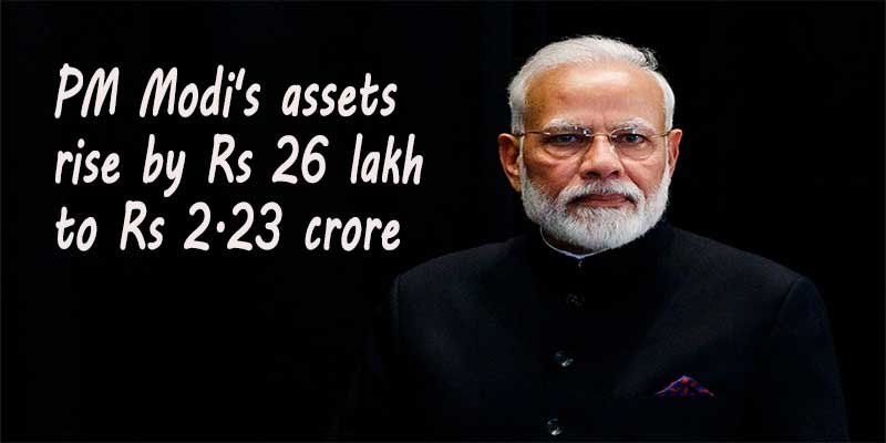 PM Modi's assets rise by Rs 26 lakh to Rs 2.23 crore