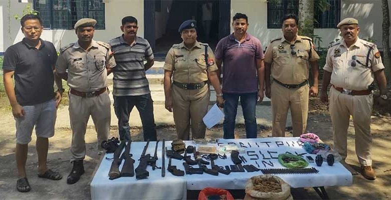 Assam: Huge cache of arms, ammunition and explosives recovered along Assam-Arunachal border