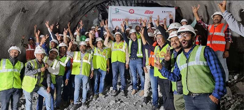 Sivok - Rangpo Rail Project Gets breakthrough in Tunnel 12