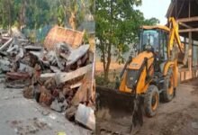 GUWAHATI-    The Assam government on Monday carried out a massive eviction drive in Nagaon where encroachers have encroached upon more than 980 bigha of land.