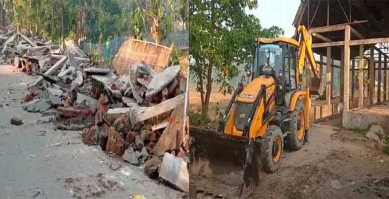 GUWAHATI-    The Assam government on Monday carried out a massive eviction drive in Nagaon where encroachers have encroached upon more than 980 bigha of land.