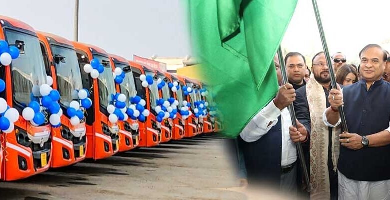 Assam CM Flags Off 100 CNG Buses as part of the Smart City Mission