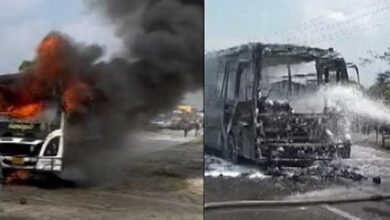 Assam: Passenger Bus Burnt to Ashes in Nalbari
