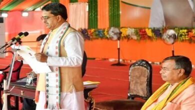Manik Saha takes oath as Tripura CM in presence of PM Modi