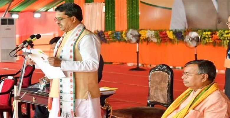 Manik Saha takes oath as Tripura CM in presence of PM Modi