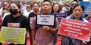 Protest at Jantar Mantar, demanding restoration of peace in violence-hit Manipur