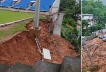 Meghalaya: Retaining Wall of PA Sangma stadium collapses