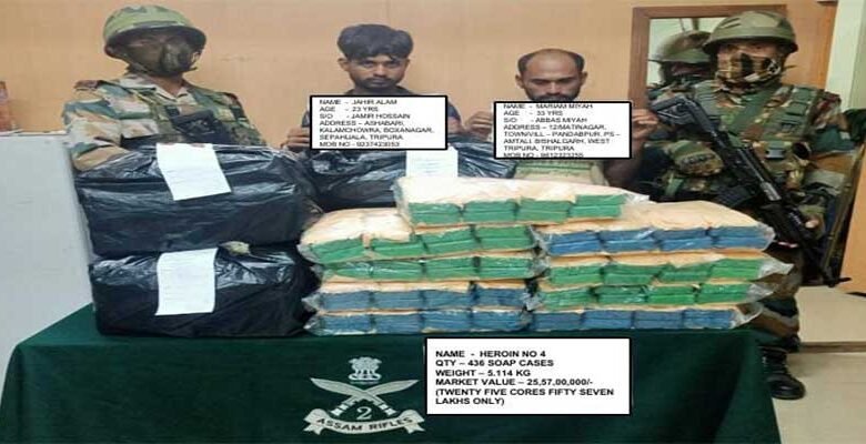 Mizoram: Drugs, foreign cigarettes valued at Rs 29.43cr seized, 6 held