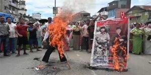 Manipur: people Protest against Mizoram CM Zoramthanga in Imphal