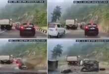 Nagaland Landslides : Huge Rocks crash Three Cars, 2killed 3 injured